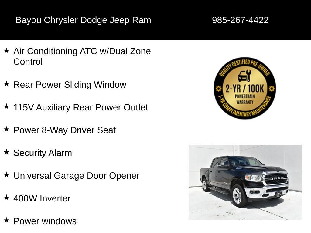 2022 RAM 1500 Big Horn Crew Cab 4x4 5'7' Box