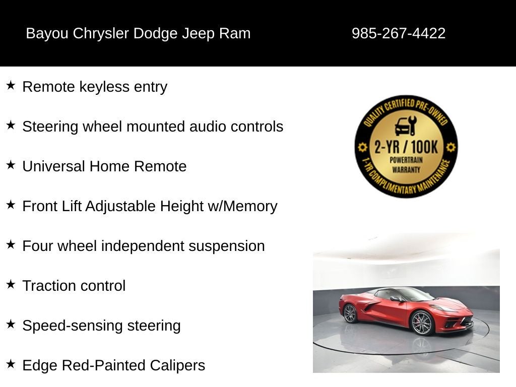 2023 Chevrolet Corvette Stingray RWD Convertible 2LT