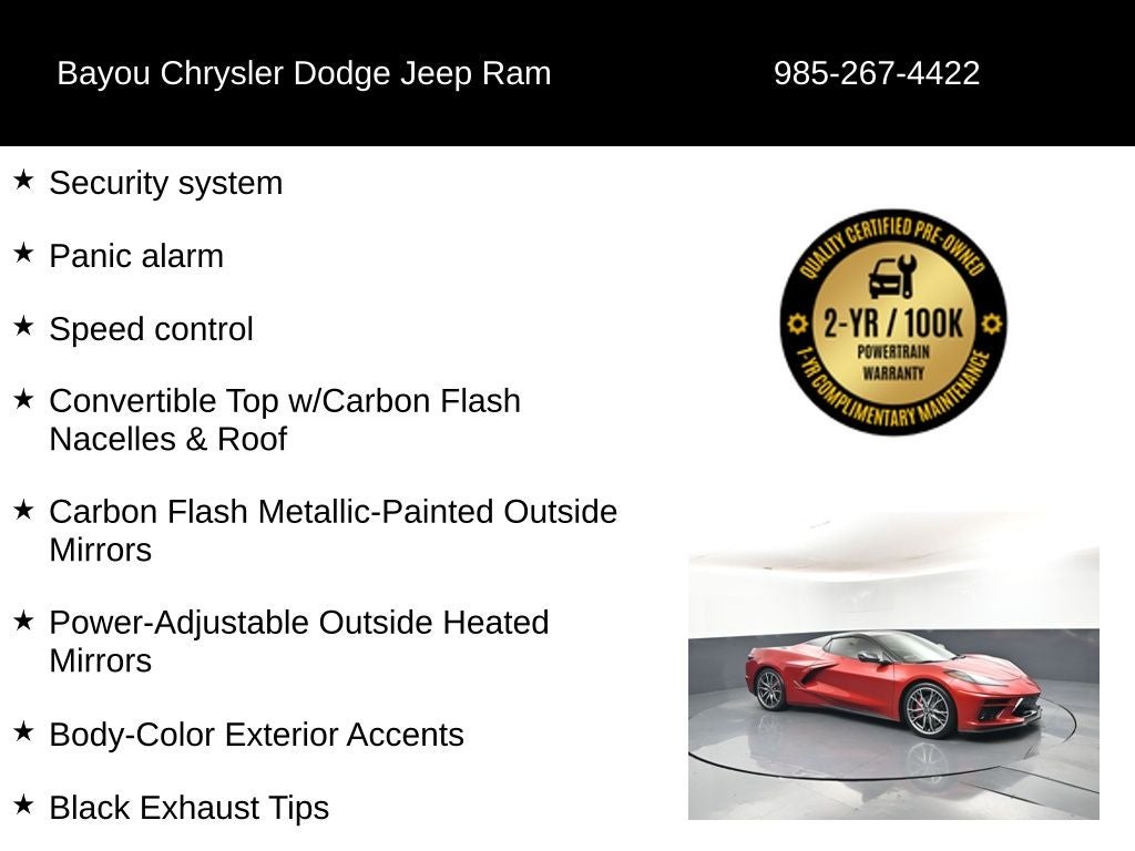2023 Chevrolet Corvette Stingray RWD Convertible 2LT