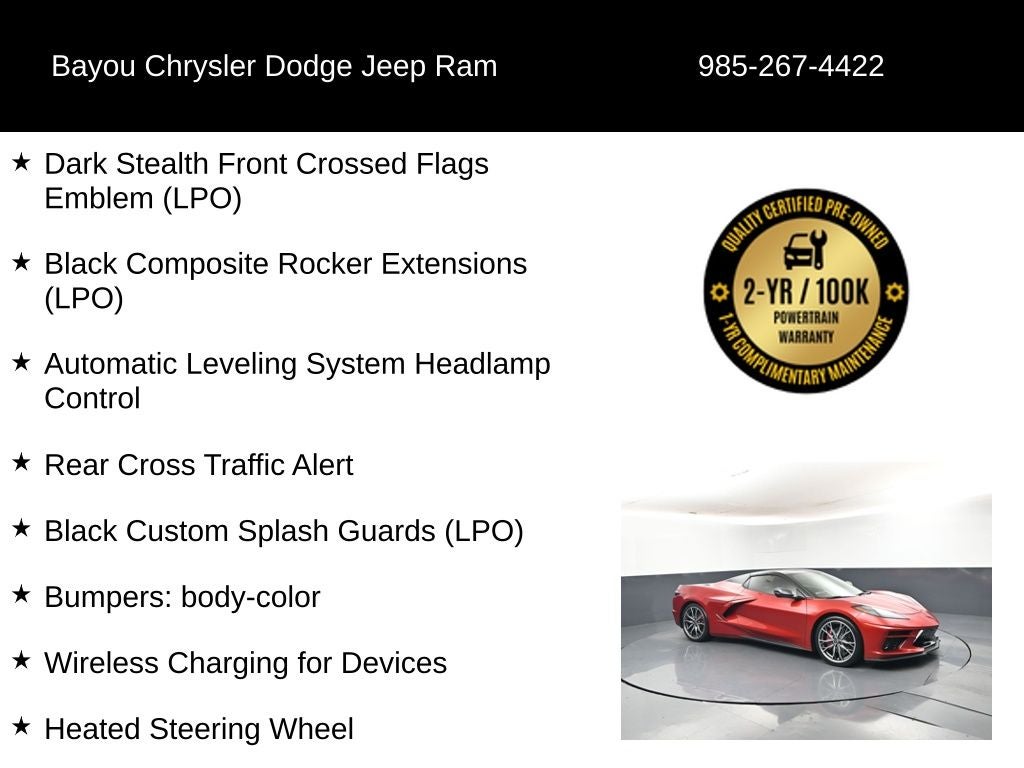 2023 Chevrolet Corvette Stingray RWD Convertible 2LT
