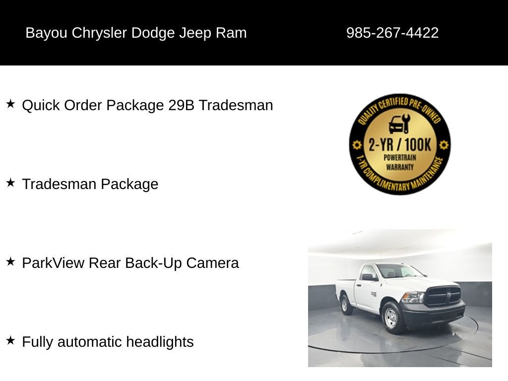 2021 RAM 1500 Classic Tradesman Regular Cab 4x2 6'4' Box