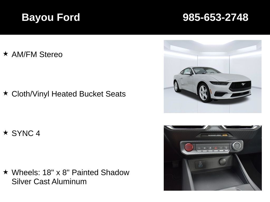 2026 Ford Mustang EcoBoost 100A