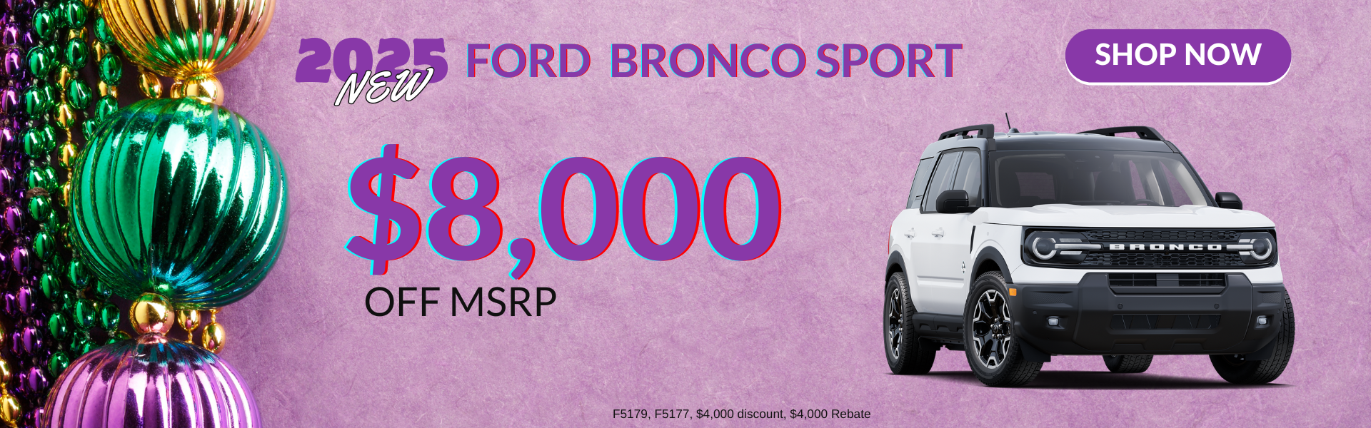 $8,000 OFF BRONCO SPORT