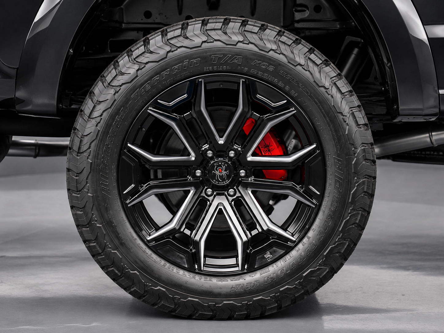 2026 Ford F-150 Black Widow 35-inch BFGoodrich KO3 tires and 22-inch wheels