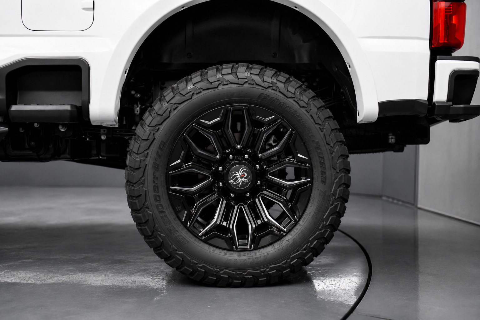 2026 Ford F-250 Black Widow 37-inch BFGoodrich tires and 22-inch wheels